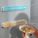 Dispensador magnético para plástico filme com cortador deslizante para cozinha organizada.