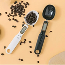 Mini balança digital em formato de colher com visor LCD para pesar café, farinha, açúcar, temperos e suplementos com precisão.