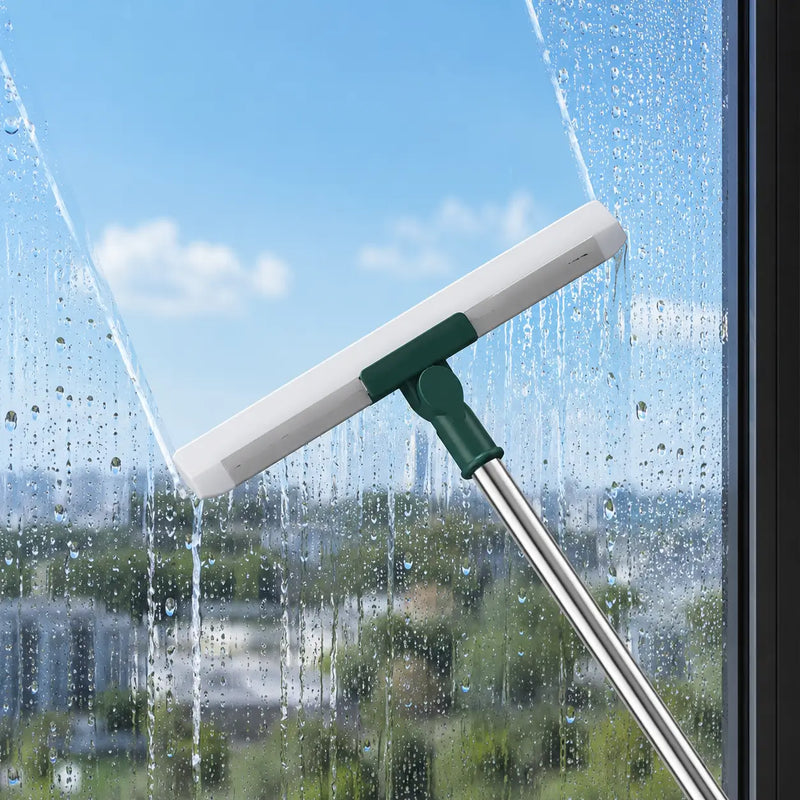 Rodo mágico de silicone com cabo longo para limpeza de pisos, vidros, banheiros e superfícies molhadas.