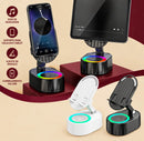 Caixa de Som 5 em 1 por Indução com Bluetooth, Suporte para Celular e Luz RGB.