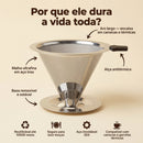 Coador de Café Inox 103 Reutilizável em Aço Inoxidável.
