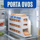 Porta Ovos Organizador 4 Andares para Geladeira – Suporte Rolante para 20 a 30 Ovos.