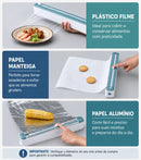Dispensador Magnético para Filme Plástico com Cortador Deslizante | Organizador de Cozinha