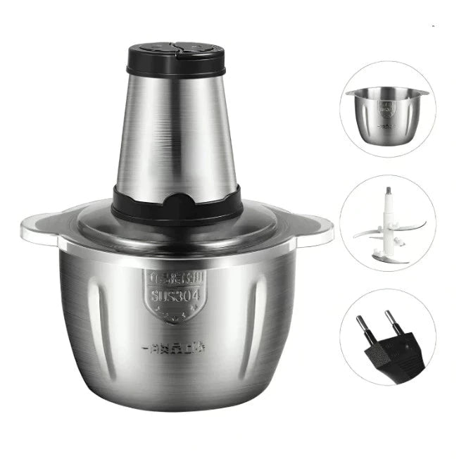 Triturador de Alimentos Elétrico Inox – Potente e Multifuncional.